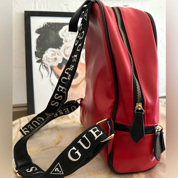 Guess Marisoll Red Gym Logo Small Backpack Bag - Picture 2 of 7